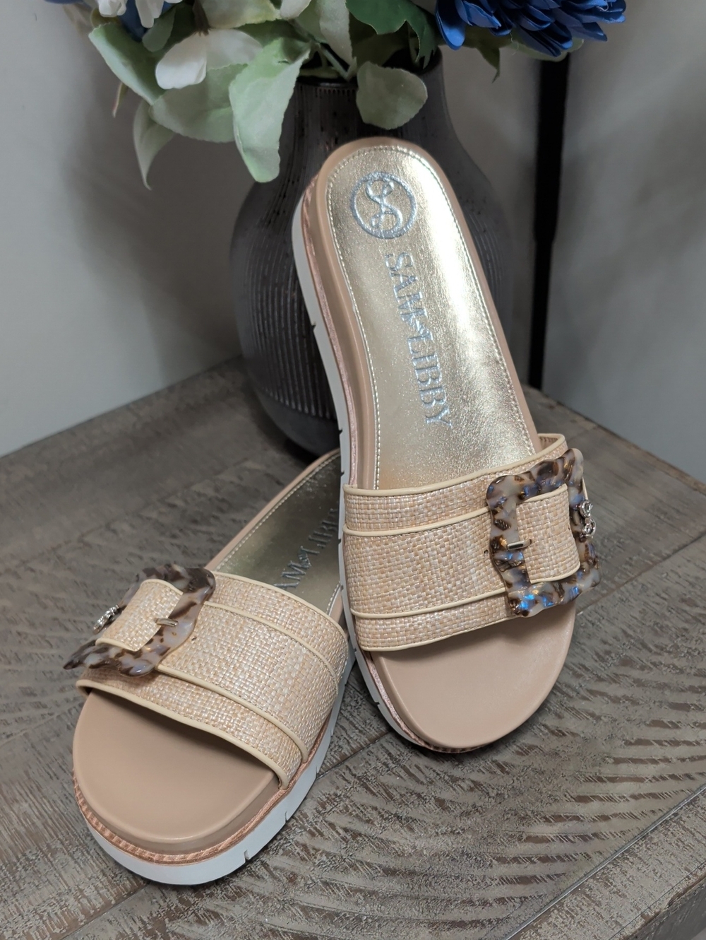 Sam & Libby Andi2 Platform Buckle Slide Sandal NWOT